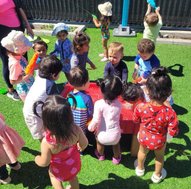 Children at Level Up Montessori enjoying outdoor time in the after-school program for transitional kindergarteners.